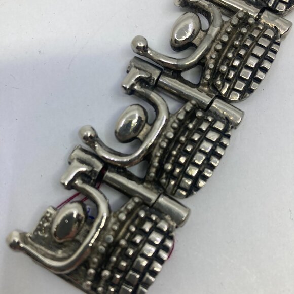 Vtg 1960 Robert Larin pewter modernist minimalist bracelet - Picture 2 of 4